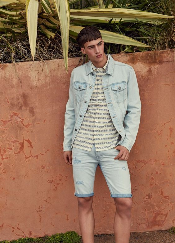 Light Blue Casual Jacket, Stylish Winter Clothing Ideas With Light Blue Casual Short, Denim: 