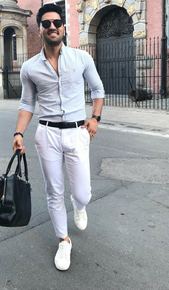 White Shirt, Semi Formal Fashion Wear With White Jeans: 