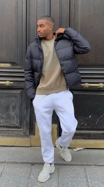 Grey Winter Jacket, Winter Outfit Designs With White Jeans, Street ...