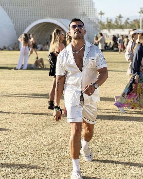 White Shirt, Country Concert Fashion Ideas With White Beach Pant, Shoe ...