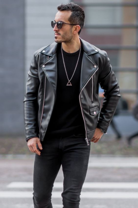 Black Biker Jacket, Clubbing Outfit Designs With Black Leather Trouser ...