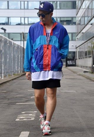 Colorful Windbreaker Mens Streetwear, Streetwear Jacket, Mens Outfits ...