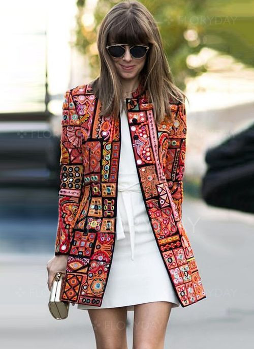 Red Casual Jacket, Printed Blazer Fashion Trends With White Dress, Gujarati Jacket Styling: 
