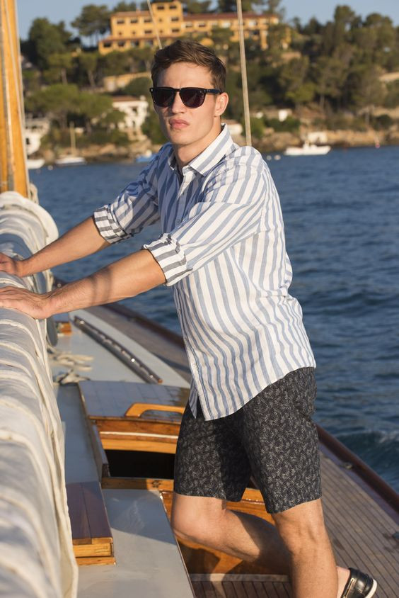 Shirt, Boating Ideas With Casual Short, Sunglasses: 