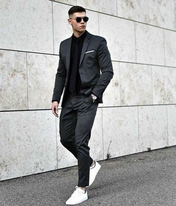 Black Suit Jackets And Tuxedo, Men's Outfit Trends With Black Casual Trouser, All Black Dress Outfit Men: 