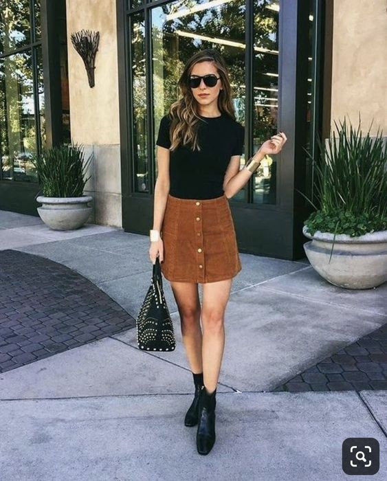 Look inspiration corduroy skirt outfits black cord skirt, luggage and bags: 