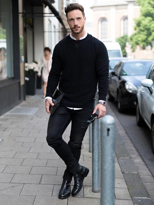 Black Sweater, Stylish Ideas With Black Jeans, Boys' Wear| stylish