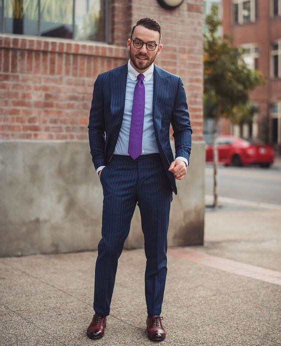 Dark Blue And Navy Suit Jackets Tuxedo, Nerd Fashion Outfits With Dark Blue And Navy Formal Trouser, Blazer: 