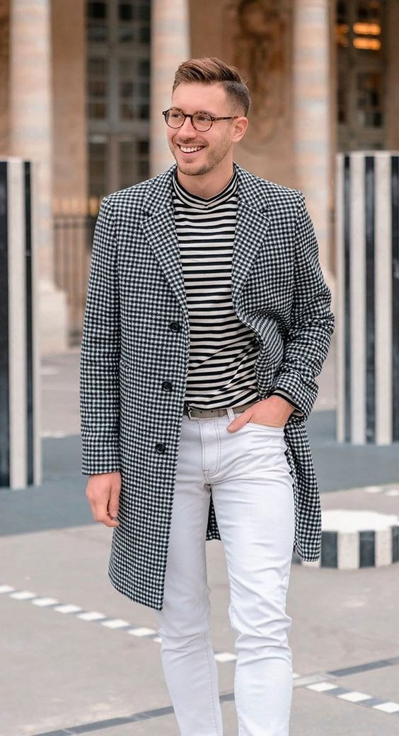 Suit Jackets And Tuxedo, Nerd Wardrobe Ideas With White Casual Trouser: 