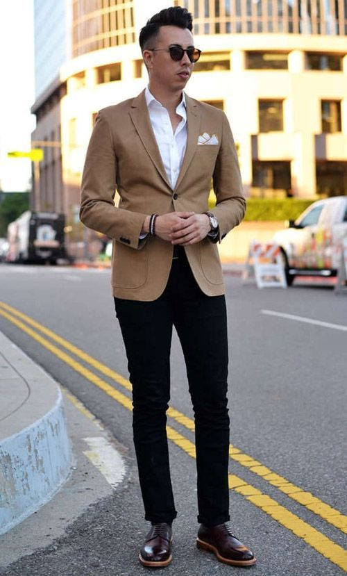 Brown Suit Jackets And Tuxedo, Men's Prom Fashion Tips With Black Trouser, Neutral Tones For Men: 