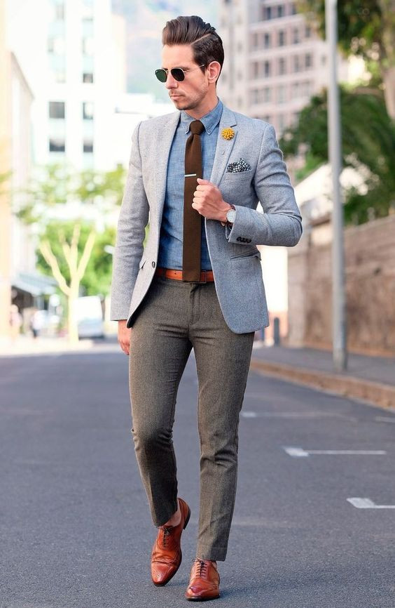 Grey Suit Jackets And Tuxedo, Oxford Shoes Fashion Trends With Grey ...