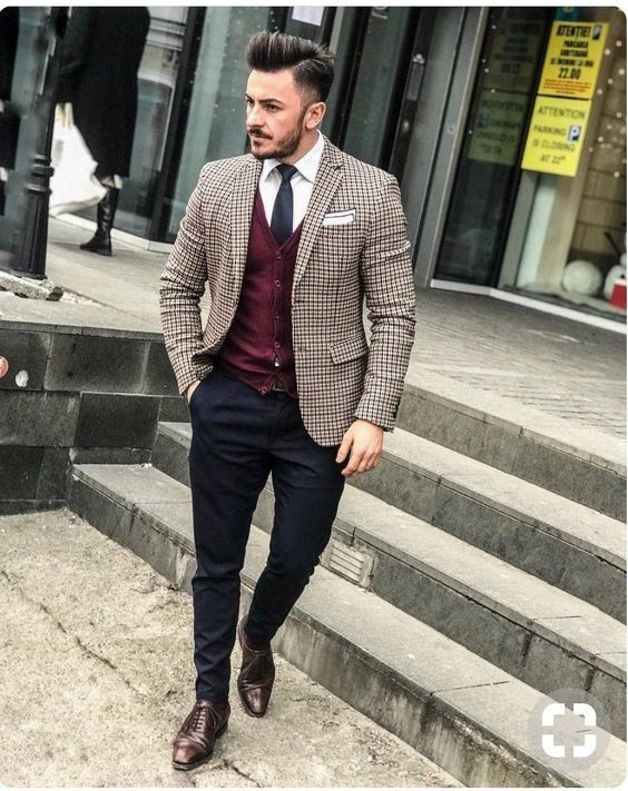 Beige Suit Jackets And Tuxedo, Oxford Shoes Fashion Wear With Dark Blue ...