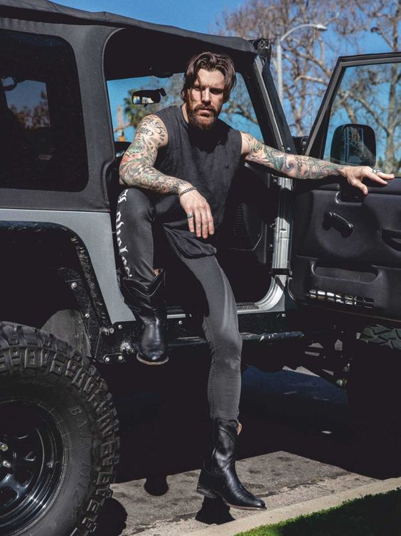 Grey Vest, Stylish Boot Ideas With Black Suit Trouser, Fashion Levi Stocke: 