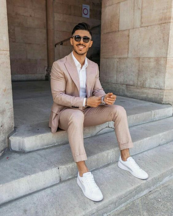 Beige Suit Jackets And Tuxedo, Semi Formal Wardrobe Ideas With Beige Suit Trouser, Suit: 