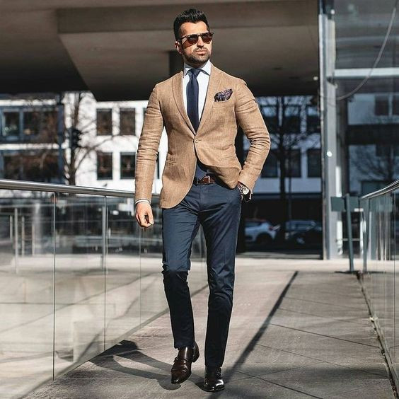 Beige Suit Jackets And Tuxedo, Oxford Shoes Attires Ideas With Dark ...
