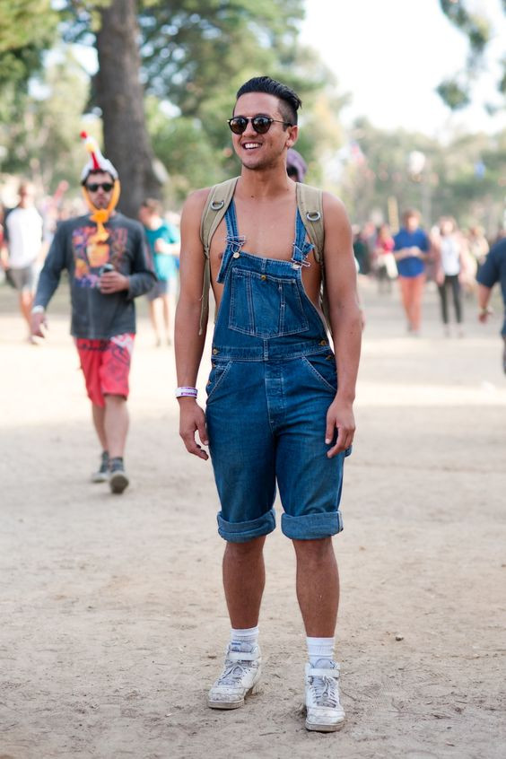 Men's Overall Clothing Ideas With Grey Trainer, Overalls Funny: 