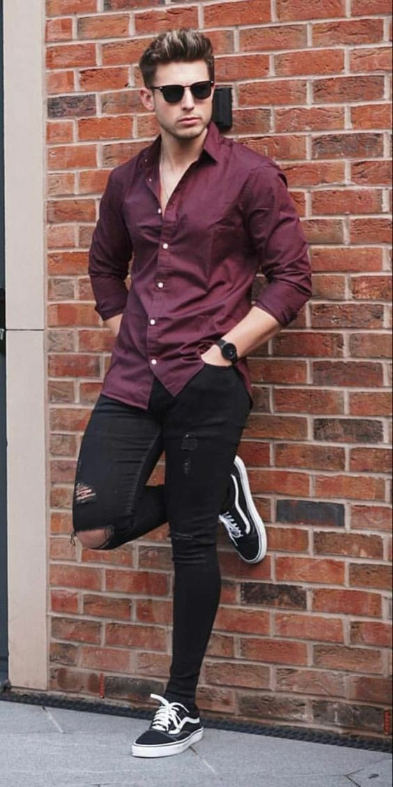 Purple And Violet Shirt, Men Shirts Fashion Wear With Black Jeans, Instagram Viral Name Boy: 