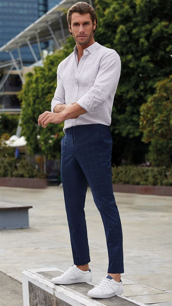 White Shirt, Formal Shirt Outfits With Dark Blue And Navy Casual Trouser, Jeans: 