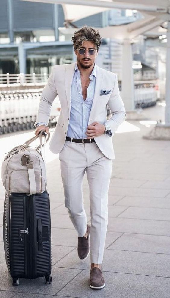 Beige Suit Jackets And Tuxedo, Blazer Fashion Tips With White Formal Trouser, Ivory Suit Men: 