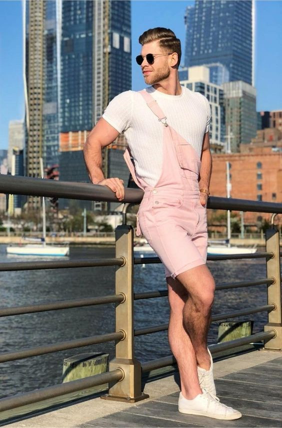 Pink Overall, Men's Overall Fashion Trends, Short Overall Hombre: 