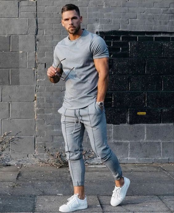 Grey Jeans, Men's Joggers Fashion Outfits With Grey Polo-shirt, Mens ...