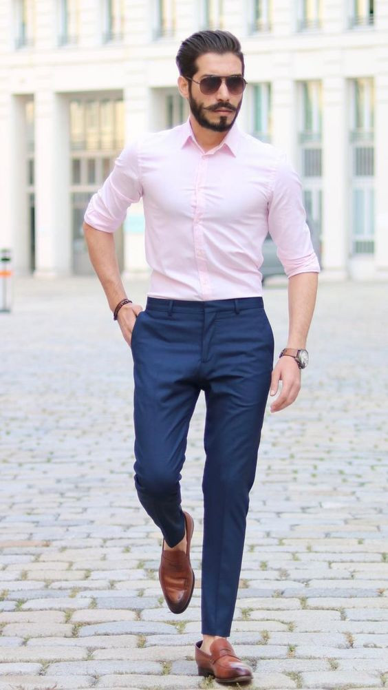 Can a dark blue trouser go with a pink shirt  Quora