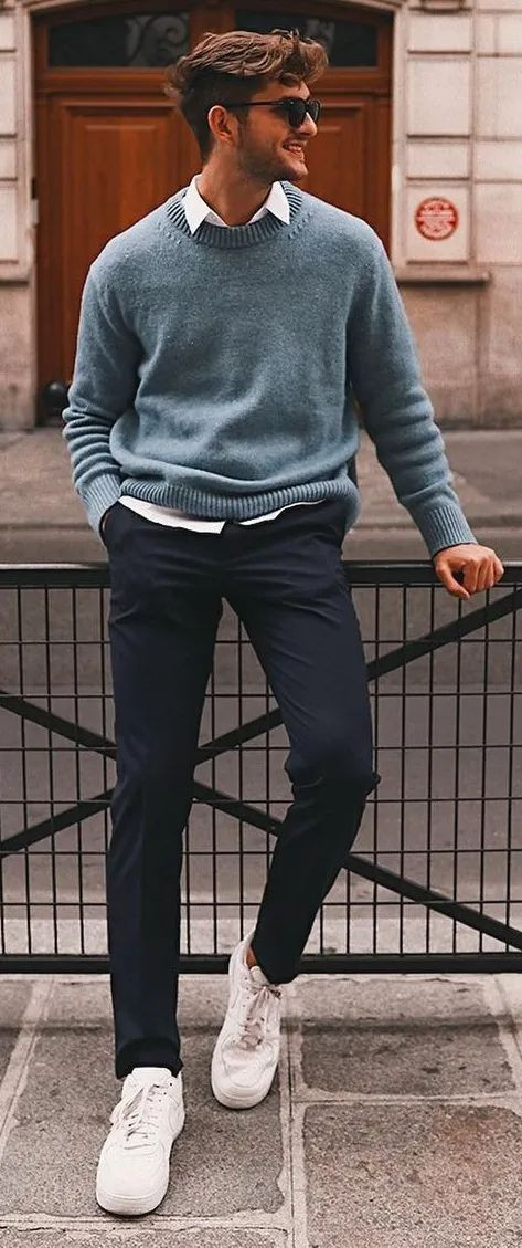 Grey Sweater, Men's Winter Ideas With Black Jeans, Outfits Men | Casual  wear, smart casual, casual friday, men's clothing, online shopping,  business casual