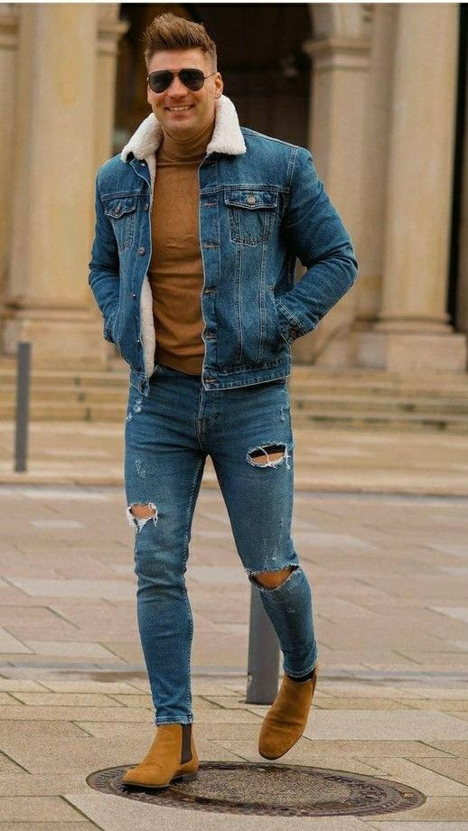 brown chelsea boots mens outfit