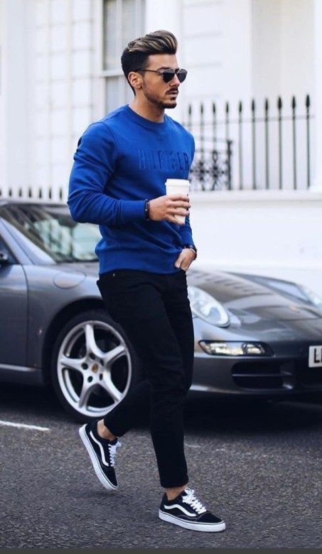 Black Legging, Stylish Outfit Trends With Dark Blue And Navy Sweater, Simple Outfit For Guys: 