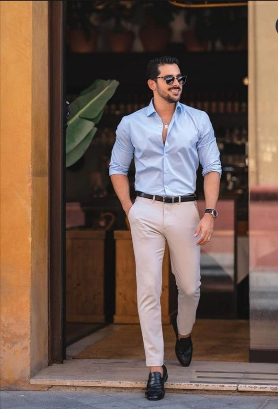 NAVY BLUE AND GRAY SHIRT AND PANT COMBO