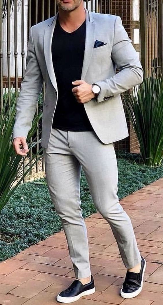 Grey Suit Jackets And Tuxedo, Blazer Fashion Outfits With Grey Suit Trouser, Wedding Blazer For Men: 