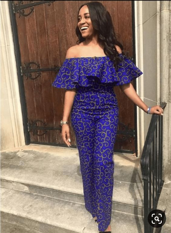 Off shoulder ankara jumpsuit styles: 