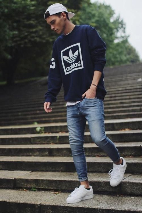 Dark Blue And Navy Upper, Winter Outfits Ideas With Light Blue Casual Trouser, Attractive Trendy Teenage Guy Outfit: 
