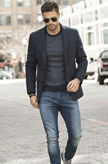 Dark Blue And Navy Suit Jackets Tuxedo, Blazer Fashion Ideas With Light Blue Casual Trouser, Cocktail Dress For Men: 