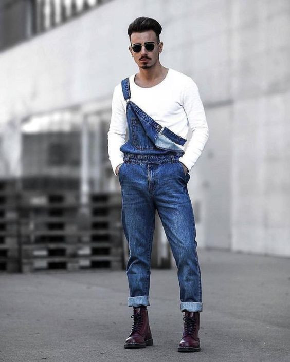 White Sweater, Men's Overall Clothing Ideas With Dark Blue And Navy Casual Trouser, Jeans: 