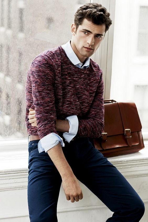Brown Sweater, Men's Winter Wardrobe Ideas With Dark Blue And Navy Jeans, Sean O Pry Blank Space Clothes: 