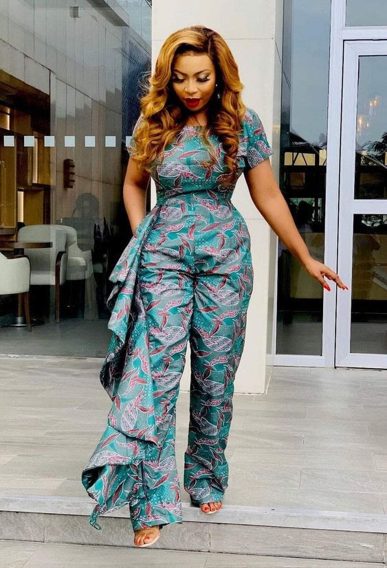 Trendy ankara jumpsuit styles african wax prints: 