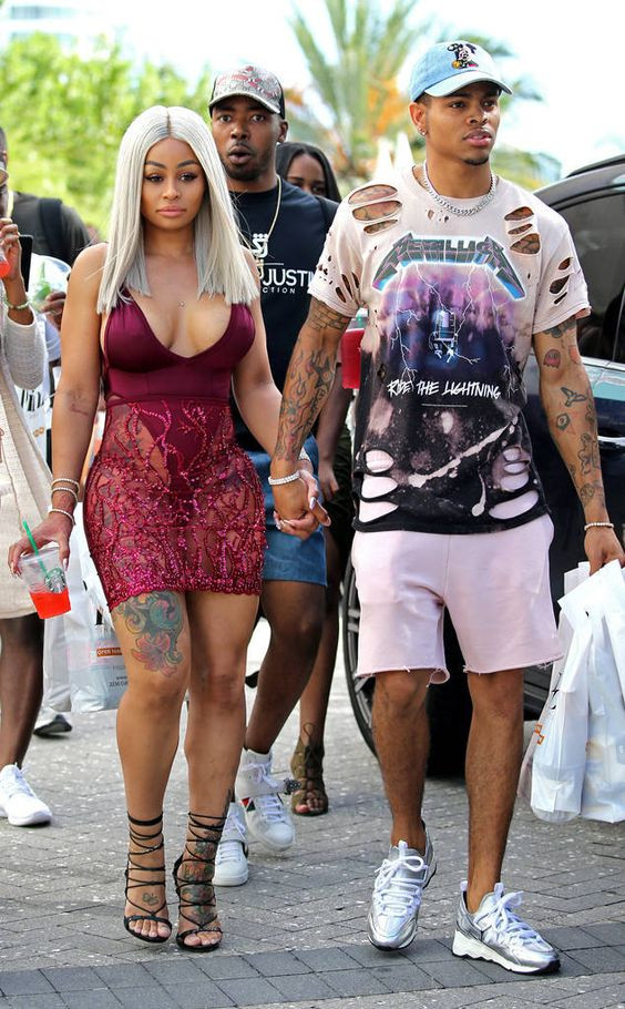 T-shirt, Dope Fashion Trends With Pink Short, Blac Chyna And Mechie: 