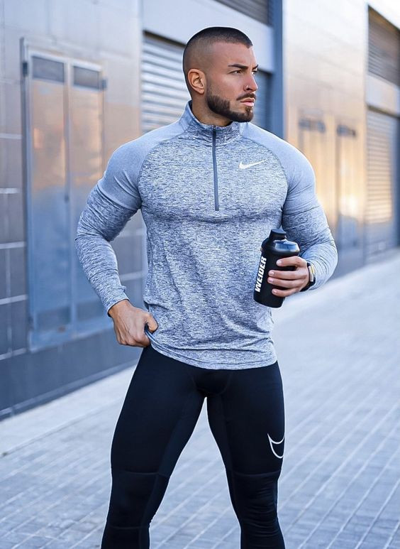 Light Blue Hoody, Gym Clothing Ideas With Dark Blue And Navy Pants ...