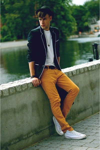 Yellow Casual Trouser, Men's Ideas With Black Suit Jackets And Tuxedo, Yellow Pants Outfit Men: 