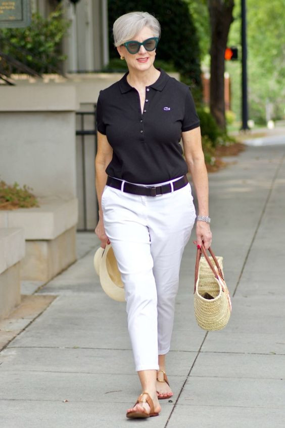 Black Polo-shirt, Spring Clothing Ideas With White Jeans, Style Lacoste Polo: 