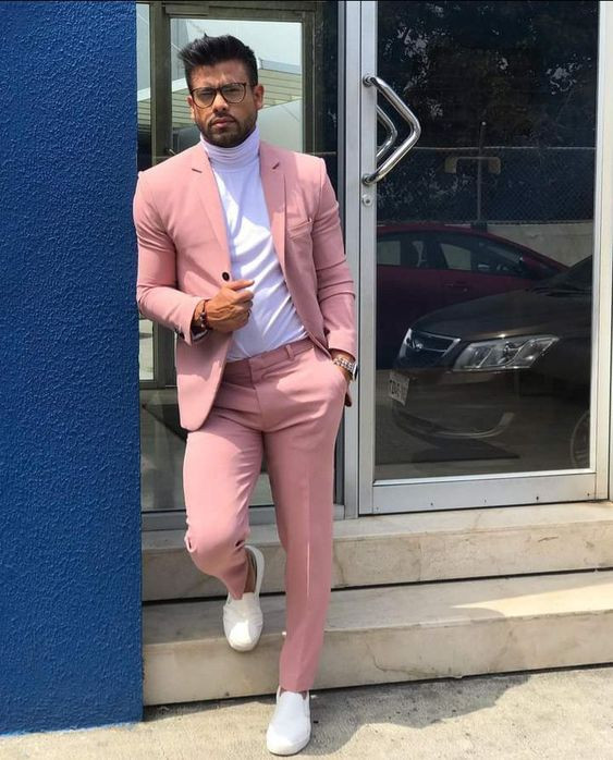 Pink Formal Trouser, Men's Outfit Trends With Pink Suit Jackets And Tuxedo, Suit: 