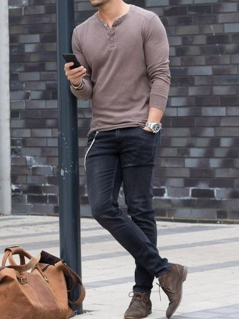 Beige Sweater, Full Sleeve Fashion Wear With Grey Jeans, Outfit Chukka ...