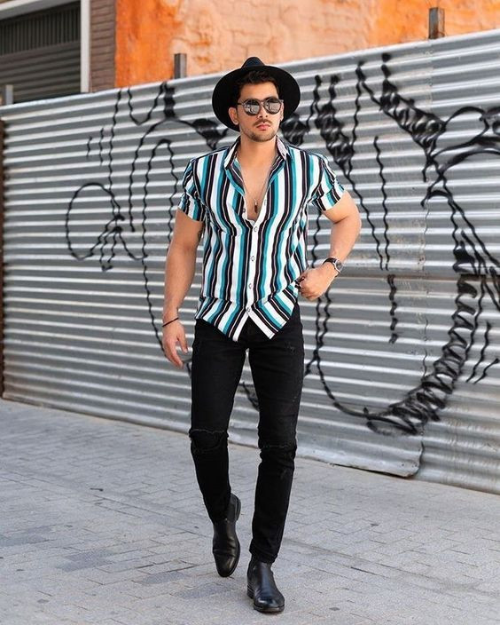 Shirt, Summer Outfit Trends With Black Jeans, Men's Fashion Shirts 2022: 
