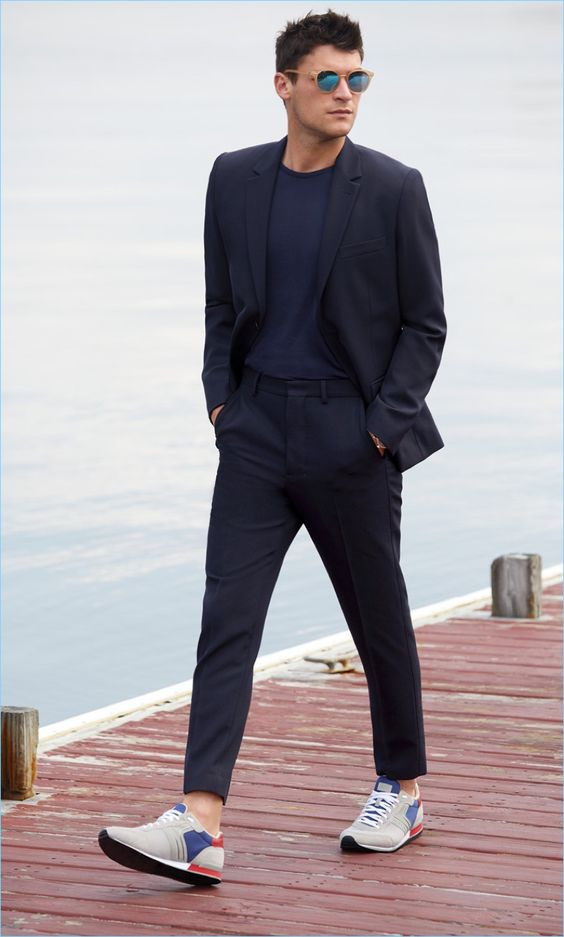 Black Formal Trouser, Men's Wardrobe Ideas With Black Suit Jackets Tuxedo, 西裝 配 球鞋: 