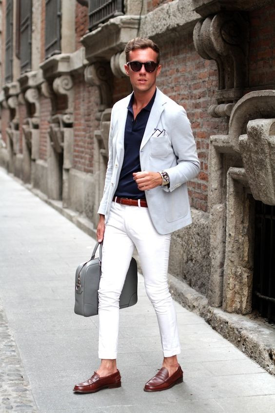 White Suit Trouser, Men's Fashion Ideas With Light Blue Suit Jackets And Tuxedo, Blazer: 