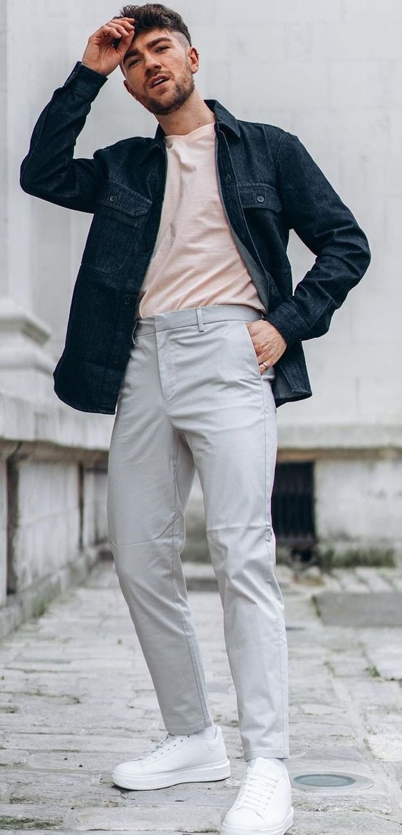 Black Harrington Jacket, Birthday Clothing Ideas With Grey Jeans, Birthday Outfit Men: 