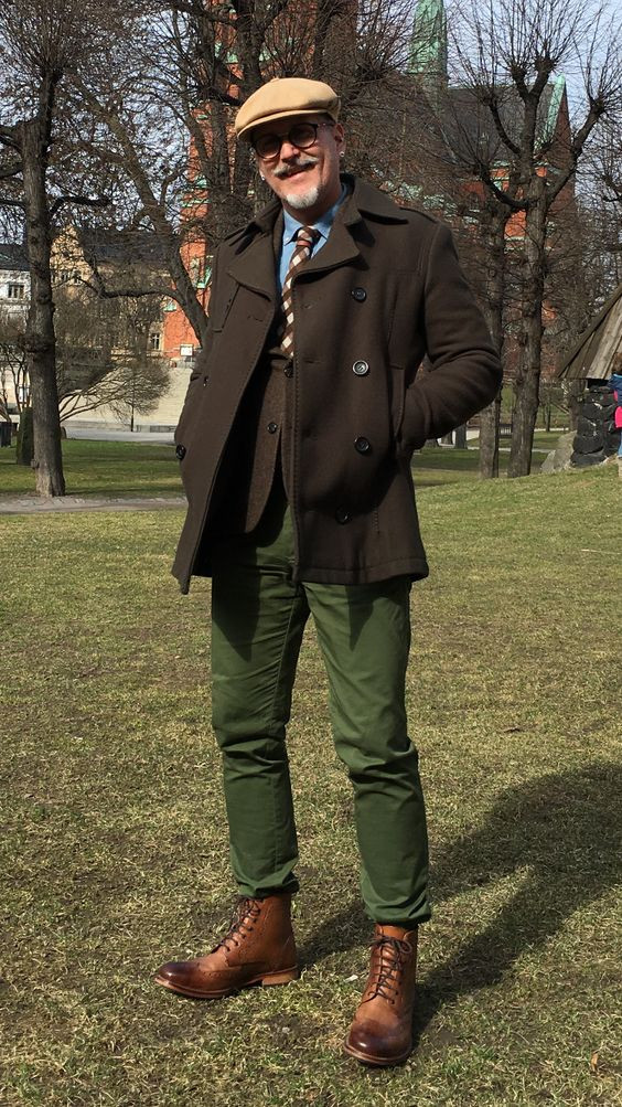 Brown Wool Coat, Boot Fashion Tips With Green Jeans, Tree: 