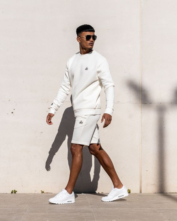 White Sweatshirt, All White Fashion Wear With, Shoe: 