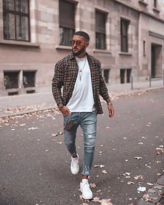 Shirt, Birthday Wardrobe Ideas With Light Blue Jeans, Outfits For Dark Skin Men: 